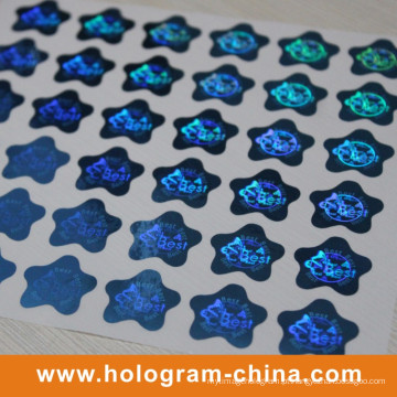 Impressão azul da etiqueta do holograma do laser 3D